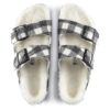 Arizona Shearling Suede Leather-Shearling Plaid White