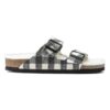 Arizona Shearling Suede Leather-Shearling Plaid White