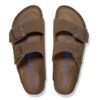 Arizona Soft Footbed Suede Leather Dark Tea Tonal