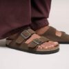 Arizona Soft Footbed Suede Leather Dark Tea Tonal