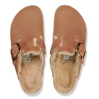 Boston Big Buckle Shearling Naturläder Oljat