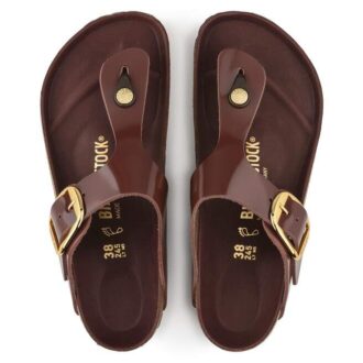 Gizeh Big Buckle Naturläder Lack Högblank Choklad