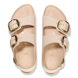 Milano Big Buckle i naturläder med lackfinish