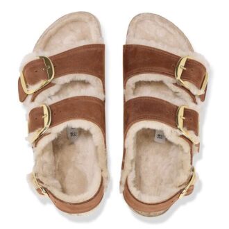 Milano Big Buckle Shearling Naturläder Oljat