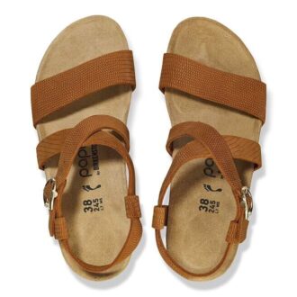 Sibyl präglad läder i bränd orange