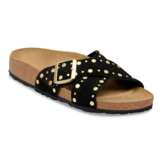 Siena med nitar i kanten i mocka